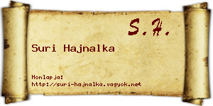 Suri Hajnalka névjegykártya